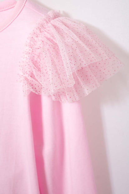 CAMISETA DE HELLO KITTY ROSADA MANGA LARGA PARA NIÑA 2T A 5T