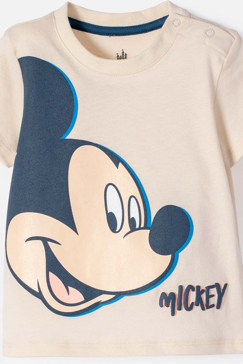 CAMISETA DE MICKEY MOUSE MANGA CORTA ALMENDRA PARA BEBÉ NIÑO
