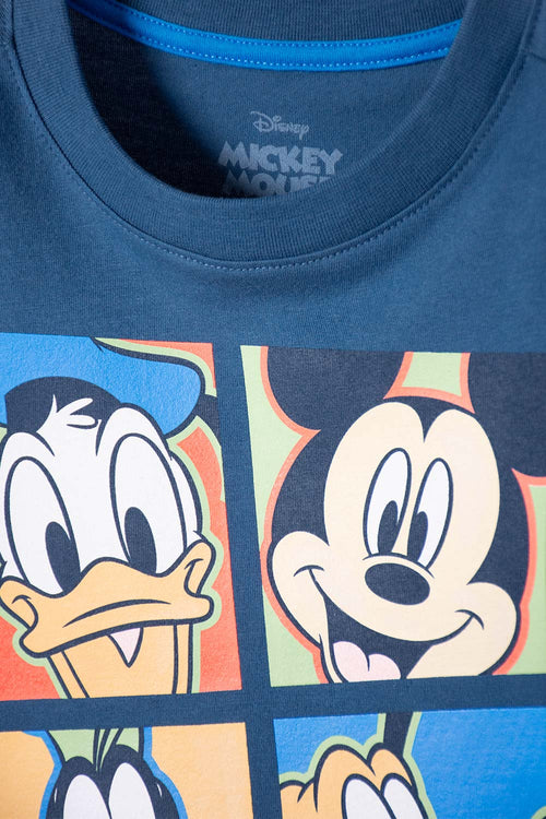 CAMISETA DE MICKEY MOUSE AZUL MANGA LARGA PARA NIÑO 2T A 5T