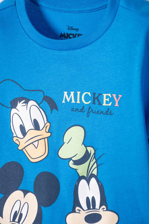 PIJAMA DE MICKEY MOUSE AZUL MANGA LARGA PARA NIÑO 2T A 5T