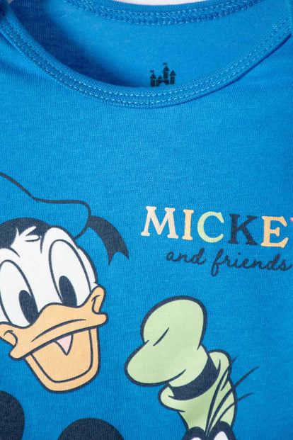 PIJAMA DE MICKEY MOUSE AZUL MANGA LARGA PARA BEBÉ NIÑO