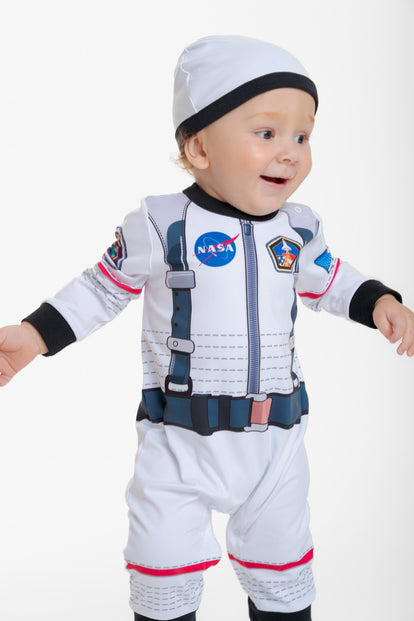 PIJAMA DE LA NASA MANGA LARGA BLANCO PARA BEBÉ NIÑO