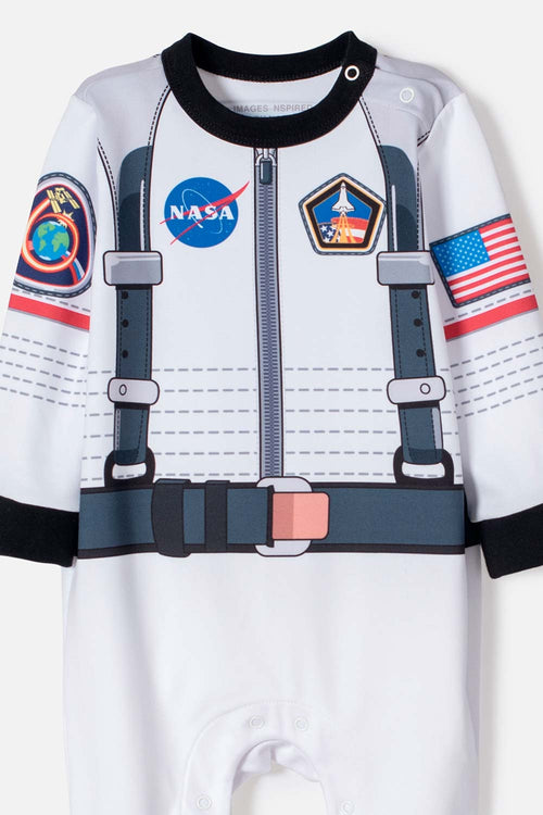 PIJAMA DE LA NASA MANGA LARGA BLANCO PARA BEBÉ NIÑO