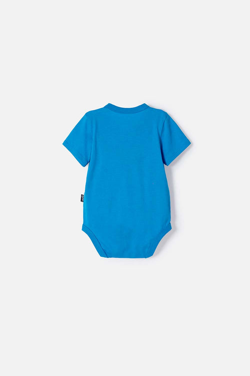 BODY DE SUPERMAN CON BROCHES AZUL PARA BEBÉ NIÑO