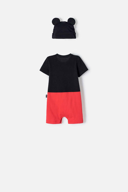 ENTERIZO DE MICKEY MOUSE CON BROCHES MULTICOLOR PARA BEBÉ NIÑO