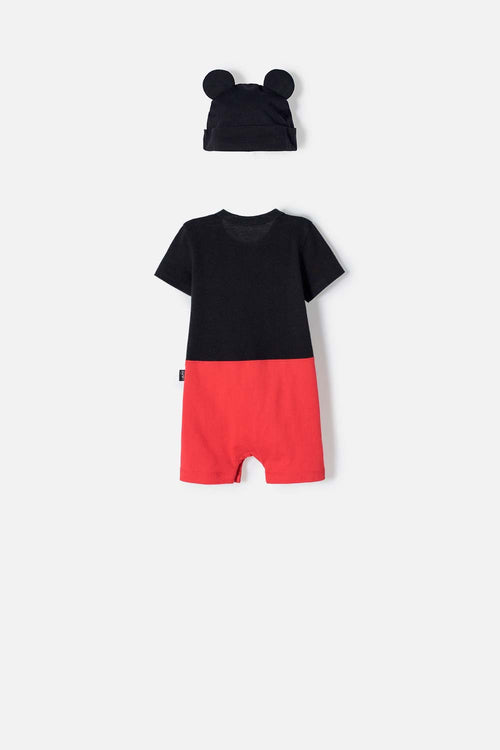 ENTERIZO DE MICKEY MOUSE CON BROCHES MULTICOLOR PARA BEBÉ NIÑO