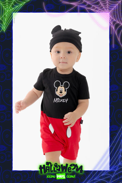 ENTERIZO DE MICKEY MOUSE CON BROCHES MULTICOLOR PARA BEBÉ NIÑO