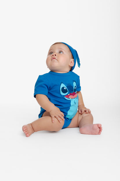 BODY DE STITCH CON GORRO AZUL PARA BEBÉ NIÑO