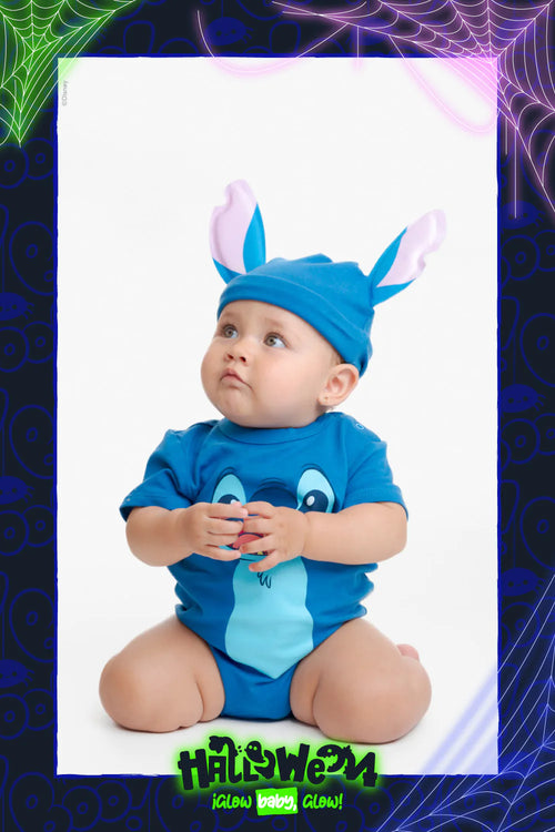BODY DE STITCH CON GORRO AZUL PARA BEBÉ NIÑO