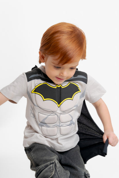 CAMISETA DE BATMAN CON CAPA MULTICOLOR PARA 2T A 5T