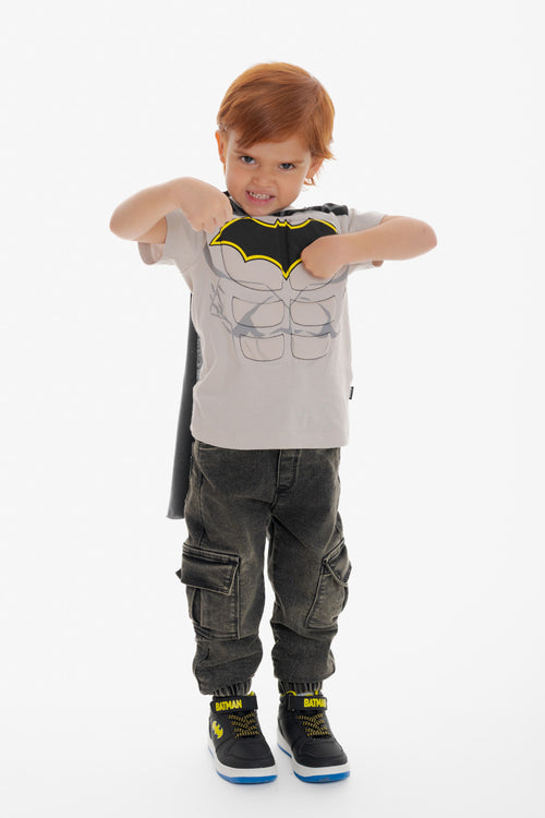 CAMISETA DE BATMAN CON CAPA MULTICOLOR PARA 2T A 5T