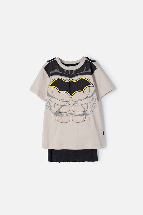 CAMISETA DE BATMAN CON CAPA MULTICOLOR PARA 2T A 5T