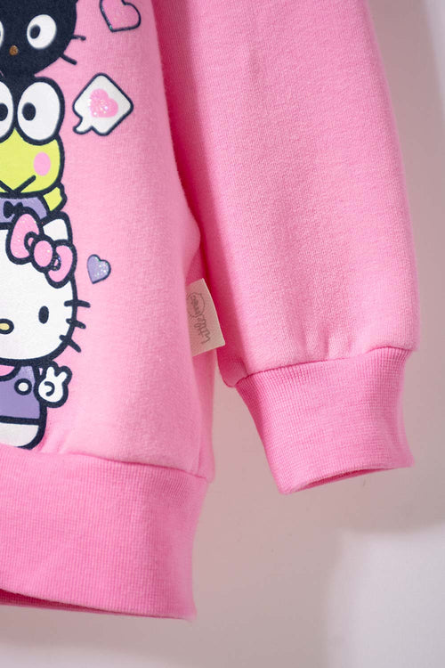BUZO DE HELLO KITTY ROSADO CON CAPUCHA PARA BEBÉ NIÑA
