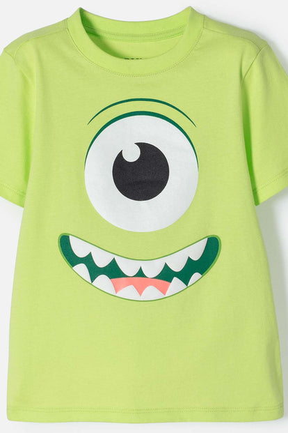 CAMISETA DE MONSTER UNIVERSITY MANGA CORTA VERDE PARA NIÑO 2T A 5T