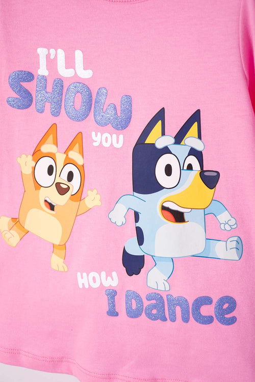 CAMISETA DE BLUEY ROSADA MANGA LARGA PARA NIÑA 2T A 6T