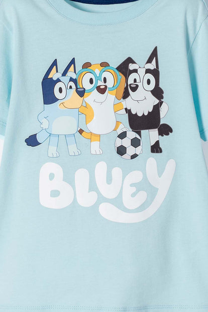 CAMISETA DE BLUEY AZUL MANGA CORTA PARA NIÑO 2T A 6T