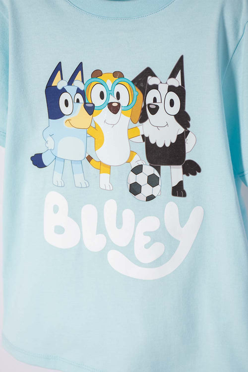 CAMISETA DE BLUEY AZUL MANGA CORTA PARA NIÑO 2T A 6T
