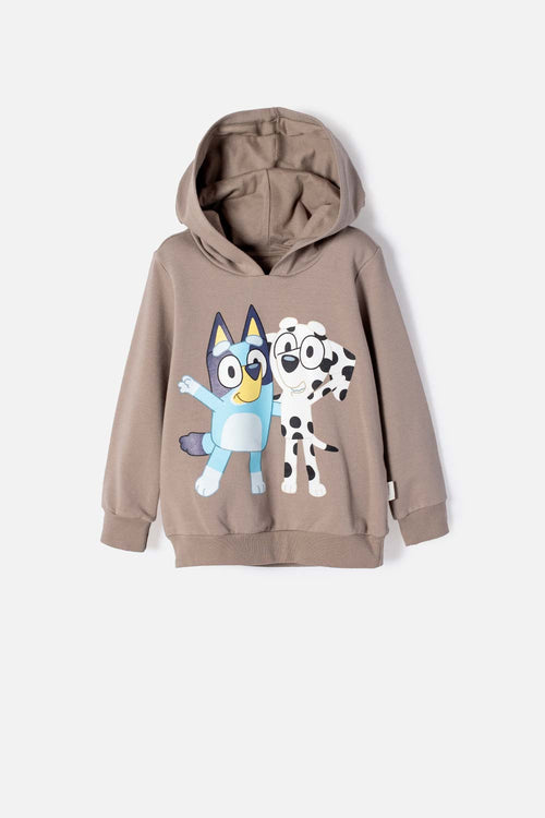 BUZO DE BLUEY TAUPE CON CAPUCHA PARA NIÑO 2T A 6T