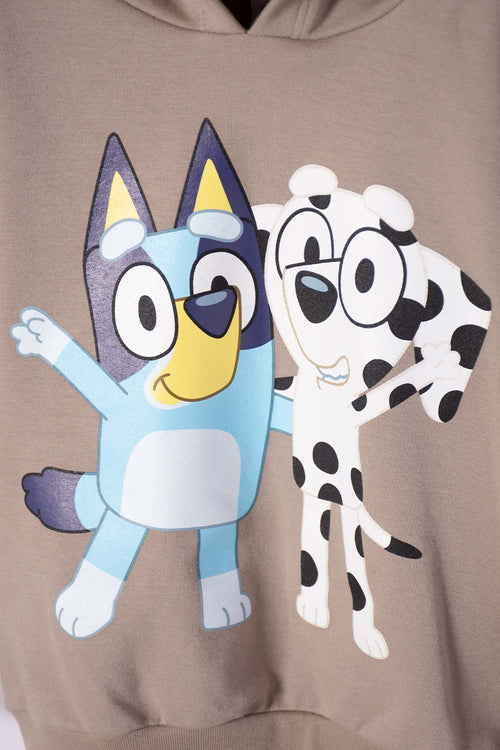 BUZO DE BLUEY TAUPE CON CAPUCHA PARA NIÑO 2T A 6T