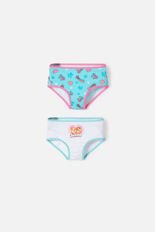 PACK X2 PANTIES DE PAW PATROL BLANCO Y TURQUESA PARA NIÑA 2T A 6T