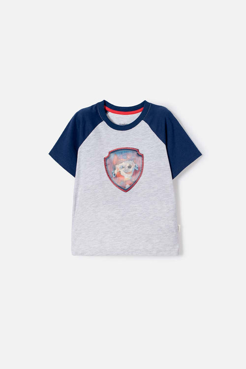CAMISETA DE PAW PATROL MANGA CORTA GRIS PARA NIÑO 2T A 6T