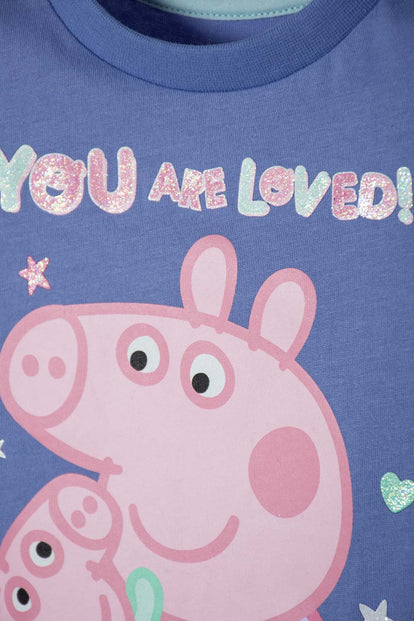 PIJAMA DE PEPPA PIG MULTICOLOR DE CAMISETA MANGA CORTA PARA NIÑA 2T A 5T