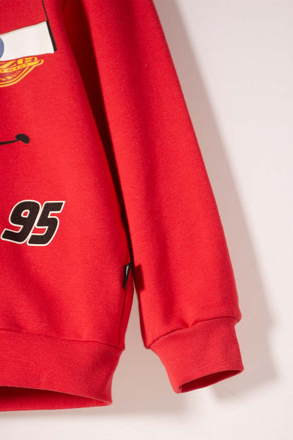 BUZO DE CARS CON CAPUCHA ROJO PARA NIÑO 2T A 6T