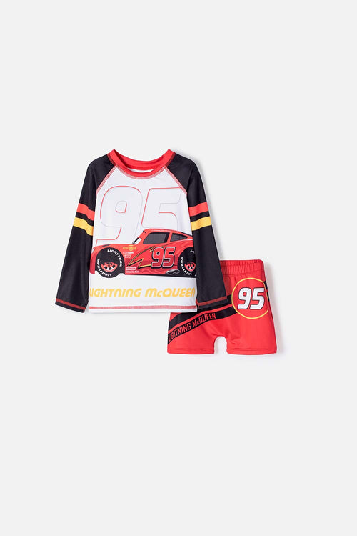 CONJUNTO DE BAÑO DE CARS MULTICOLOR PARA NIÑO 2T A 6T