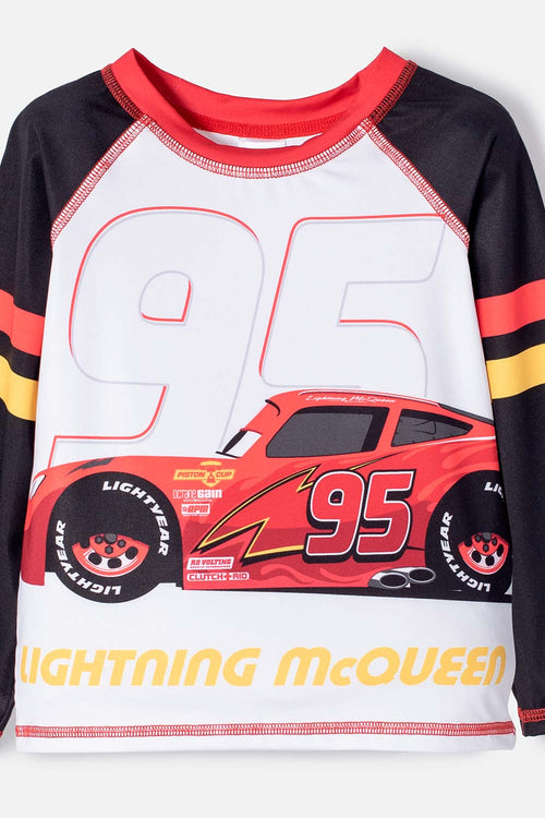 CONJUNTO DE BAÑO DE CARS MULTICOLOR PARA NIÑO 2T A 6T