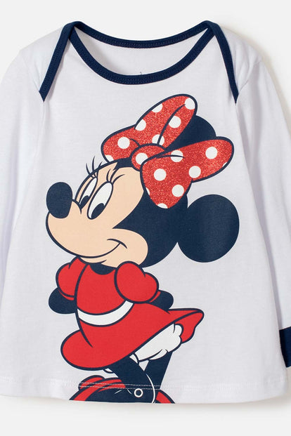 PIJAMA DE MINNIE MOUSE CON PANTALÓN LARGO MULTICOLOR PARA BEBÉ NIÑA