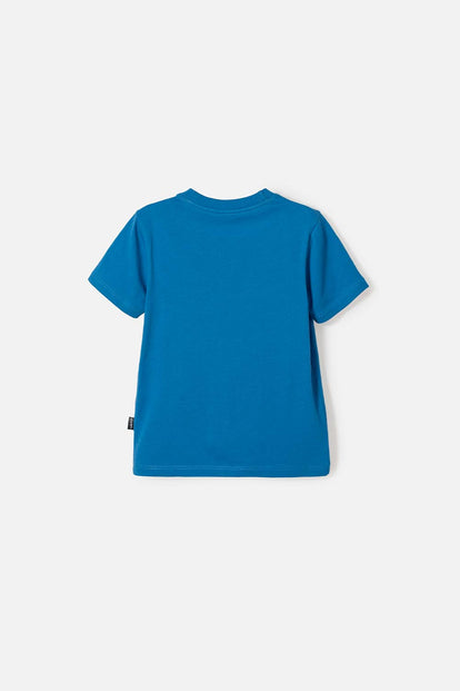 CAMISETA DE IRONMAN MANGA CORTA AZUL PARA NIÑO 2T A 5T