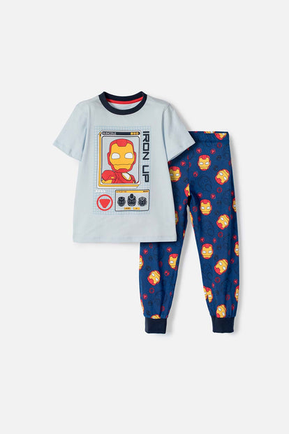 PIJAMA DE IRONMAN CON PANTALÓN LARGO MULTICOLOR PARA NIÑO 2T A 5T