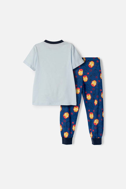 PIJAMA DE IRONMAN CON PANTALÓN LARGO MULTICOLOR PARA NIÑO 2T A 5T