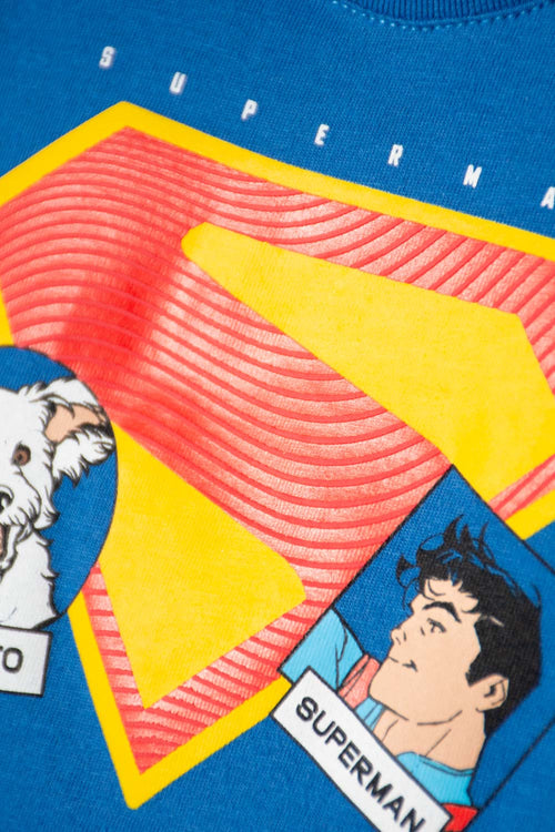 CONJUNTO DE SUPERMAN CON PANTALÓN AZUL PARA BEBÉ NIÑO