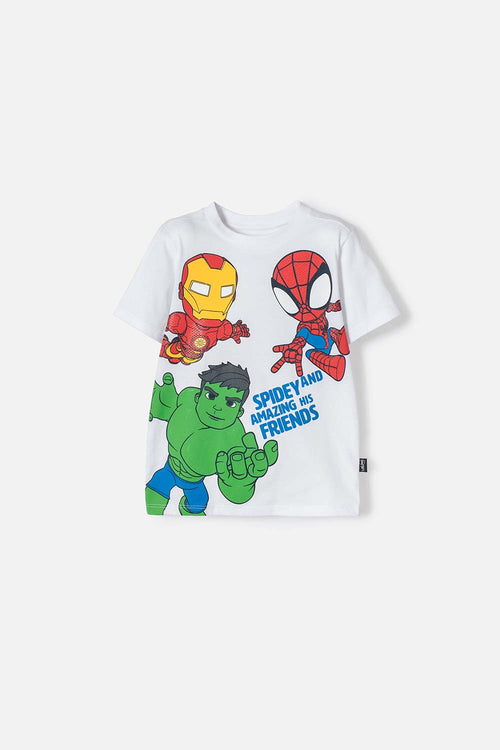 CAMISETA DE SPIDEY AND HIS AMAZING FRIENDS BLANCO PARA NIÑO 2T A 6T