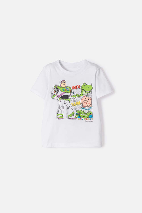 CAMISETA TOY STORY MANGA CORTA BLANCO PARA NIÑO 2T A 5T