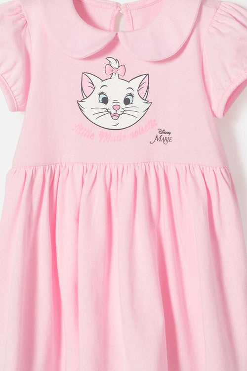 VESTIDO DE LA GATA MARIE CON BODY ROSADO PARA BEBÉ NIÑA