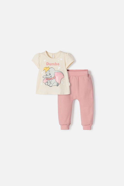 CONJUNTO DE DUMBO MANGA CORTA PARA BEBÉ NIÑA