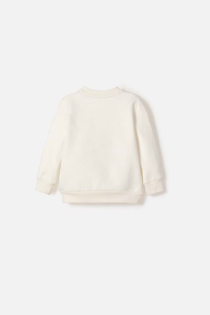 BUZO DE MINNIE MOUSE CERRADO MARFIL PARA BEBÉ NIÑA