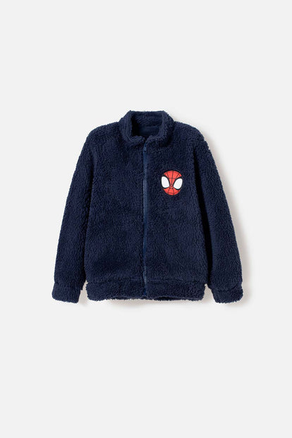 BUZO DE SPIDER-MAN CON CIERRE AZUL PARA NIÑO 2T A 6T