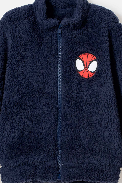 BUZO DE SPIDER-MAN CON CIERRE AZUL PARA NIÑO 2T A 6T
