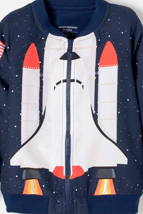 CHAQUETA DE LA NASA CON CIERRE AZUL PARA NIÑO 2T A 5T
