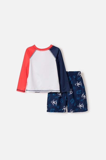 CONJUNTO DE BAÑO DE LA NASA MULTICOLOR PARA NIÑO 2T A 5T