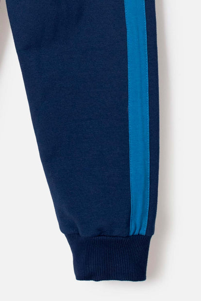 CONJUNTO DE LA NASA CON PANTALÓN LARGO BLANCO Y AZUL PARA NIÑO 2T A 5T