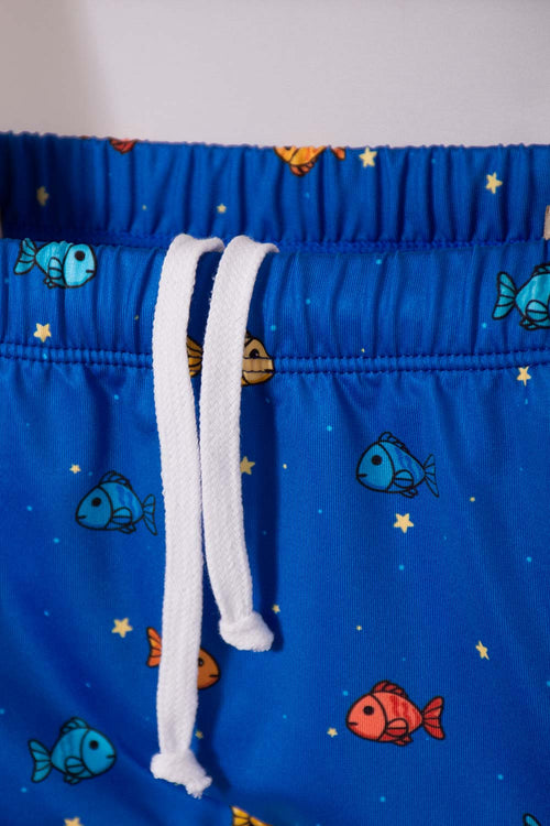 CONJUNTO DE BAÑO DE LA NASA AZUL Y NARANJA PARA BEBÉ NIÑO