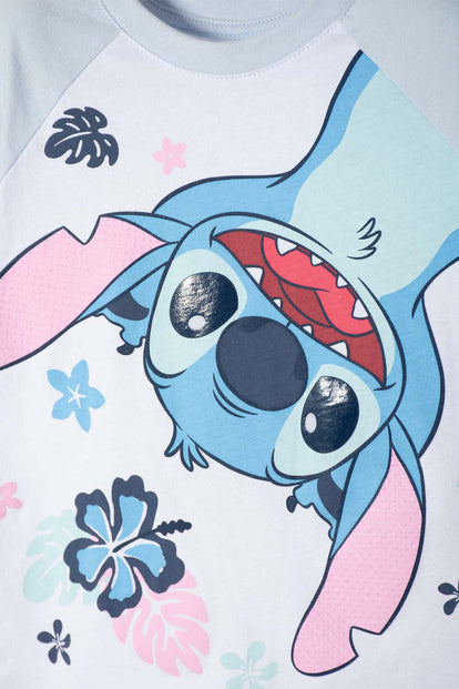 CAMISETA DE STITCH MANGA CORTA BLANCO PARA NIÑA 2T A  5T