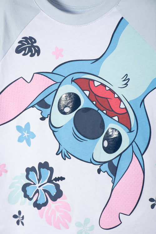 CAMISETA DE STITCH MANGA CORTA BLANCO PARA NIÑA 2T A  5T