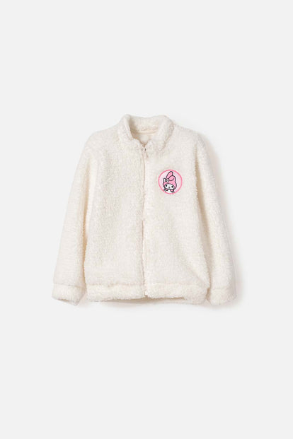 BUZO DE MY MELODY CON CIERRE MARFIL PARA NIÑA 2T A 5T