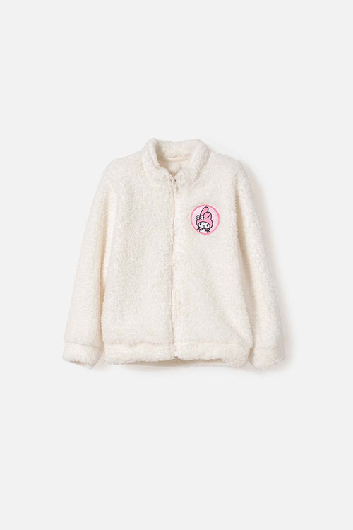 BUZO DE MY MELODY CON CIERRE MARFIL PARA NIÑA 2T A 5T