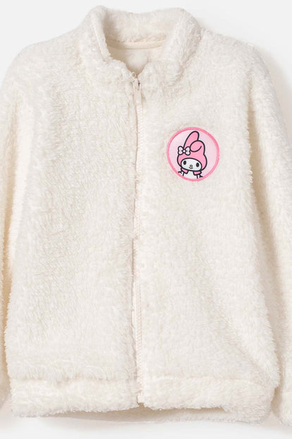 BUZO DE MY MELODY CON CIERRE MARFIL PARA NIÑA 2T A 5T